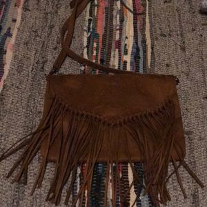 Bohemian fringe tan crossbody purse 👜